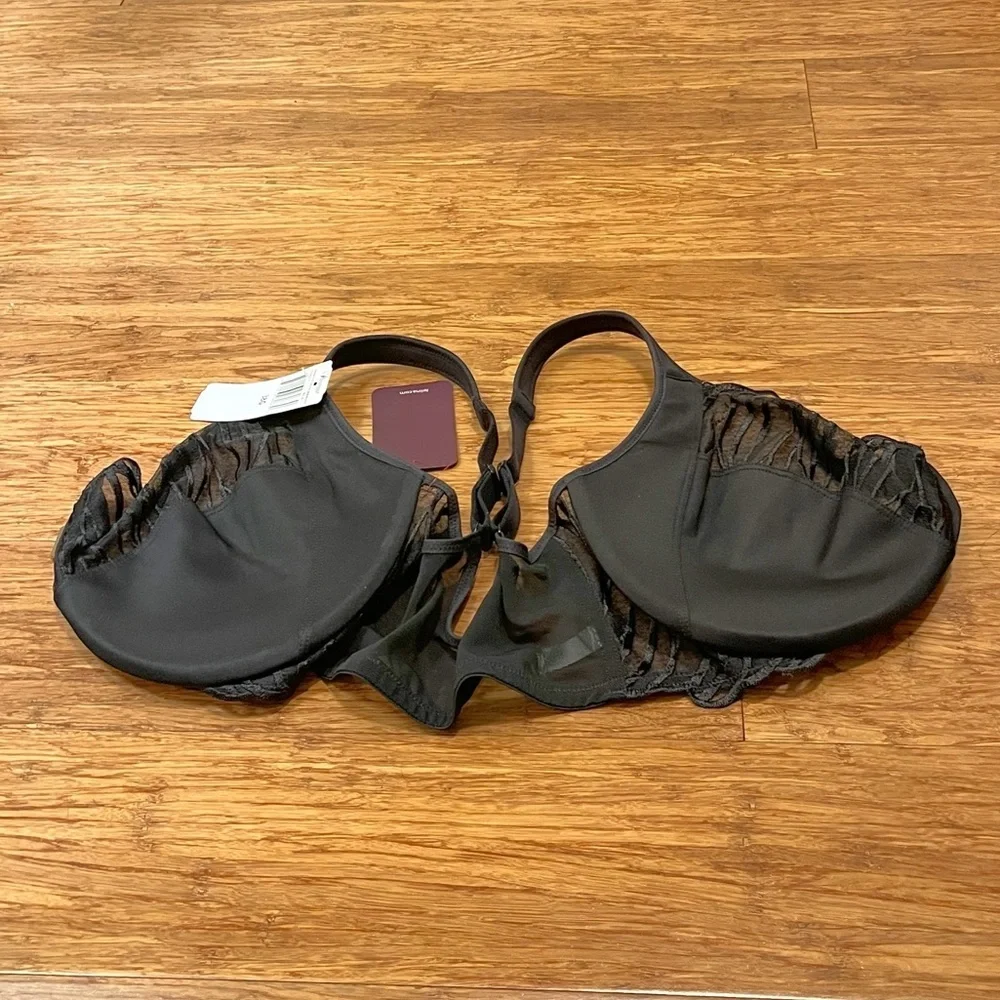 NWT! Paramour by Felina Angie Front Close Minimizer Elegant Black Lace Bra. 38G - Picture 9 of 14